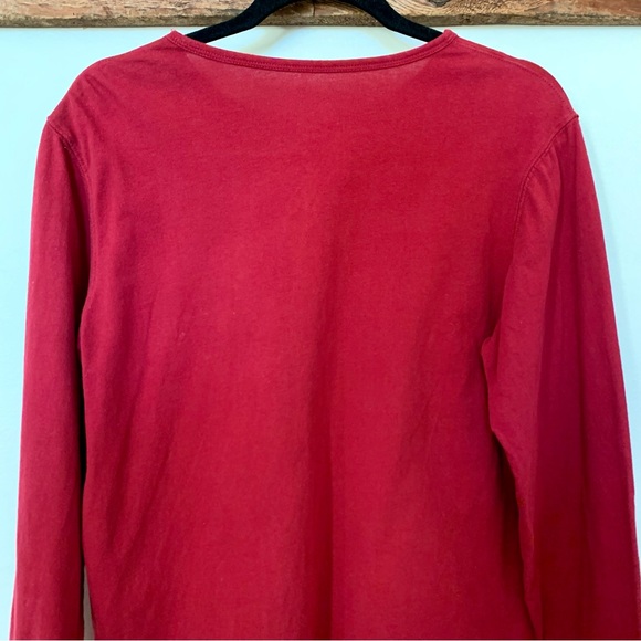 Woolrich—Embroidered Sheep, Long Sleeve Tee (Red, Size Medium) - Picture 4 of 5